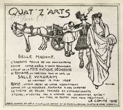 Invitation au Bal des Quat'Z'Arts (Paris)